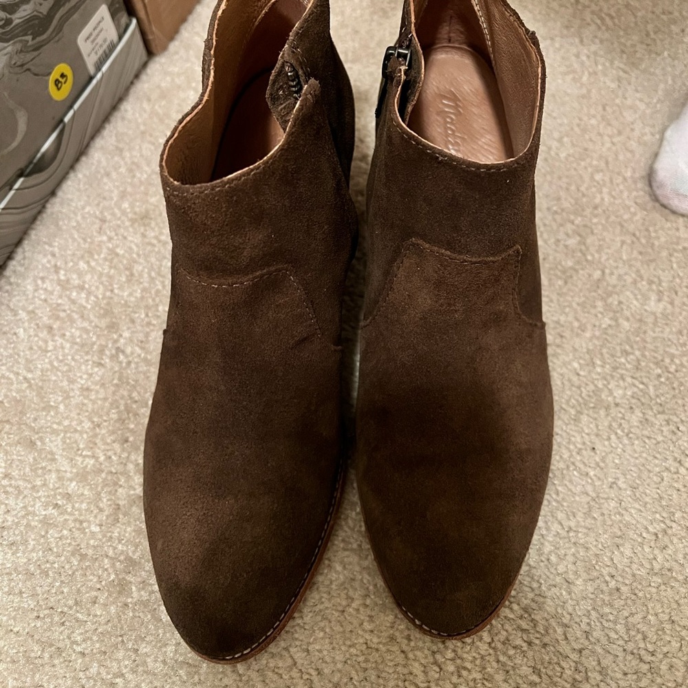 Madewell Olive Suede Booties